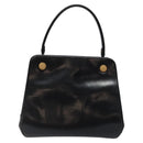 Christian Dior Hand Bag Leather Black Gold Auth 118026-13