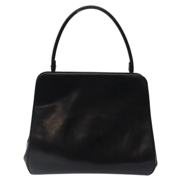 Christian Dior Hand Bag Leather Black Gold Auth 118026 - 0