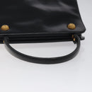 Christian Dior Hand Bag Leather Black Gold Auth 118026-7