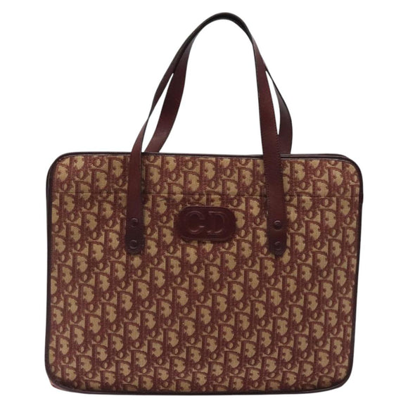 Christian Dior Trotter Canvas Hand Bag Red Auth 118028