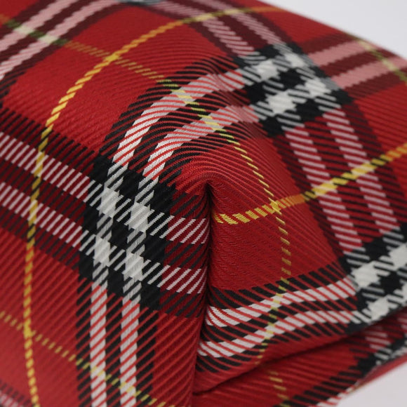 BURBERRY Nova Check Hand Bag Nylon Red Auth 118031