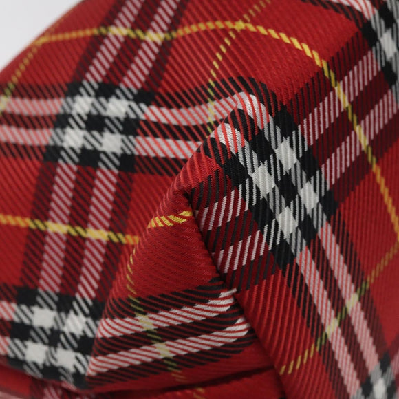 BURBERRY Nova Check Hand Bag Nylon Red Auth 118031