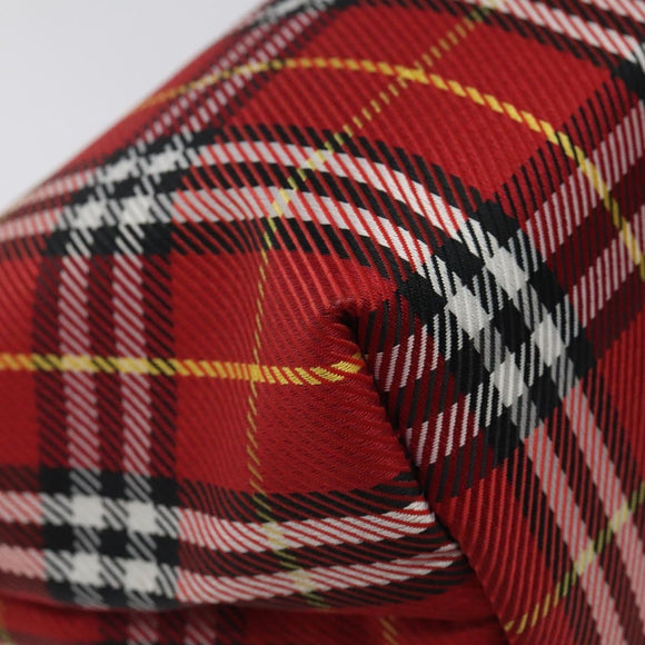 BURBERRY Nova Check Hand Bag Nylon Red Auth 118031