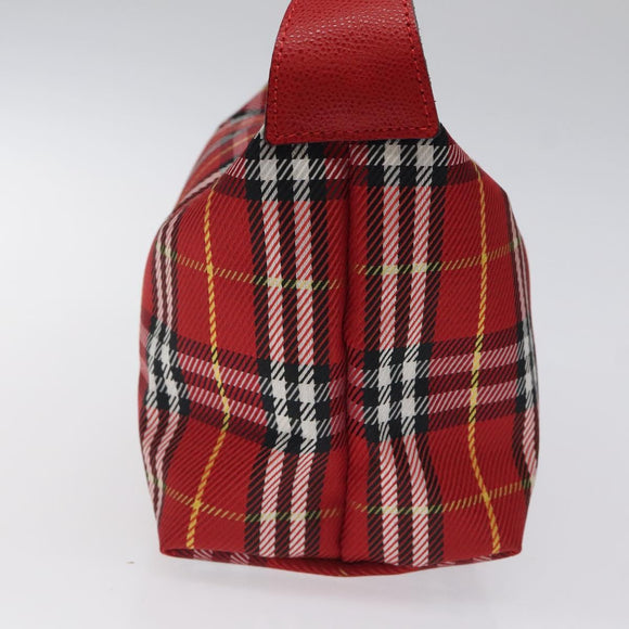 BURBERRY Nova Check Hand Bag Nylon Red Auth 118031