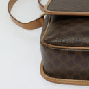 CELINE Macadam Canvas Circle Shoulder Bag PVC Leather Brown Gold Auth 118034-9