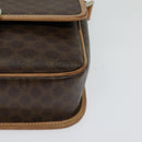CELINE Macadam Canvas Circle Shoulder Bag PVC Leather Brown Gold Auth 118034-14