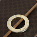CELINE Macadam Canvas Circle Shoulder Bag PVC Leather Brown Gold Auth 118034-17
