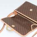 CELINE Macadam Canvas Circle Shoulder Bag PVC Leather Brown Gold Auth 118034-18