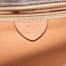CELINE Macadam Canvas Circle Shoulder Bag PVC Leather Brown Gold Auth 118034-12