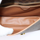 CELINE Macadam Canvas Circle Shoulder Bag PVC Leather Brown Gold Auth 118034-10