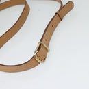 CELINE Macadam Canvas Circle Shoulder Bag PVC Leather Brown Gold Auth 118034-7