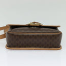 CELINE Macadam Canvas Circle Shoulder Bag PVC Leather Brown Gold Auth 118034-5