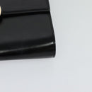 CELINE Circle Shoulder Bag Leather Black Gold Auth 118035-14