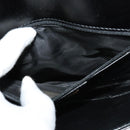 CELINE Circle Shoulder Bag Leather Black Gold Auth 118035-19