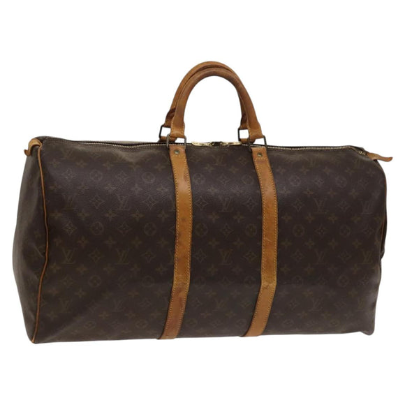 LOUIS VUITTON Monogram Keepall 55 Boston Bag M41424 LV Auth 118042