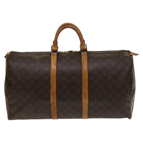 LOUIS VUITTON Monogram Keepall 55 Boston Bag M41424 LV Auth 118042