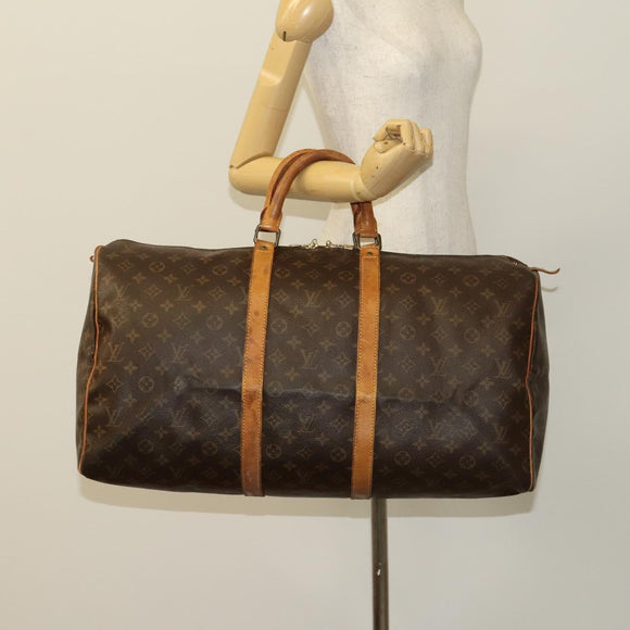LOUIS VUITTON Monogram Keepall 55 Boston Bag M41424 LV Auth 118042