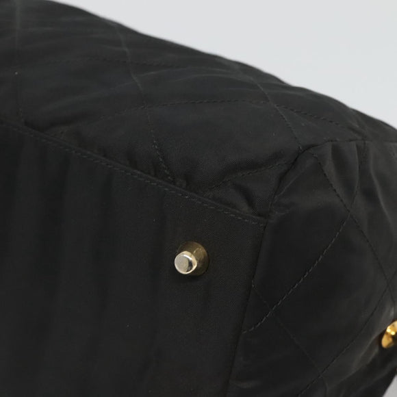 PRADA Chain Shoulder Bag Nylon Black Gold Auth 118044