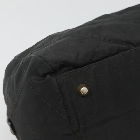 PRADA Chain Shoulder Bag Nylon Black Gold Auth 118044