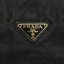 PRADA Chain Shoulder Bag Nylon Black Gold Auth 118044-18
