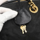 PRADA Chain Shoulder Bag Nylon Black Gold Auth 118044-10