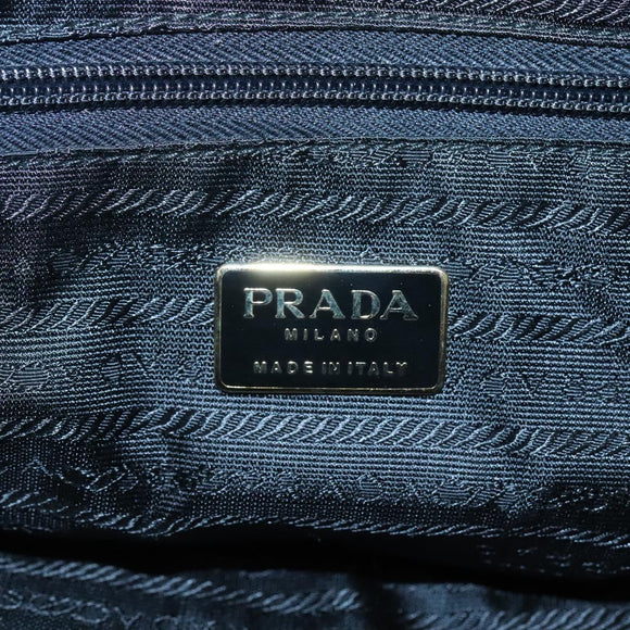 PRADA Chain Shoulder Bag Nylon Black Gold Auth 118044