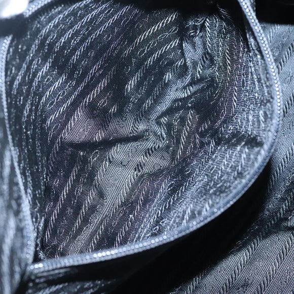 PRADA Chain Shoulder Bag Nylon Black Gold Auth 118044