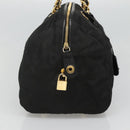 PRADA Chain Shoulder Bag Nylon Black Gold Auth 118044-3