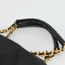 PRADA Chain Shoulder Bag Nylon Black Gold Auth 118044-14