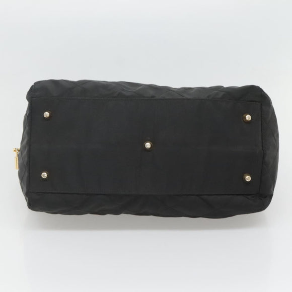 PRADA Chain Shoulder Bag Nylon Black Gold Auth 118044