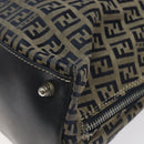 FENDI Zucchino Canvas Hand Bag Navy Silver Auth 118049-15