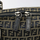FENDI Zucchino Canvas Hand Bag Navy Silver Auth 118049-17