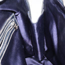 FENDI Zucchino Canvas Hand Bag Navy Silver Auth 118049-19