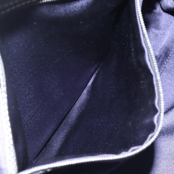 FENDI Zucchino Canvas Hand Bag Navy Silver Auth 118049