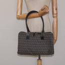 FENDI Zucchino Canvas Hand Bag Navy Silver Auth 118049-22