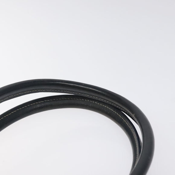 FENDI Zucchino Canvas Hand Bag Navy Silver Auth 118049