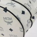 MCM Logogram Vicetos Shoulder Bag PVC Leather White Gold Auth 118053-15