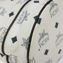 MCM Logogram Vicetos Shoulder Bag PVC Leather White Gold Auth 118053-16