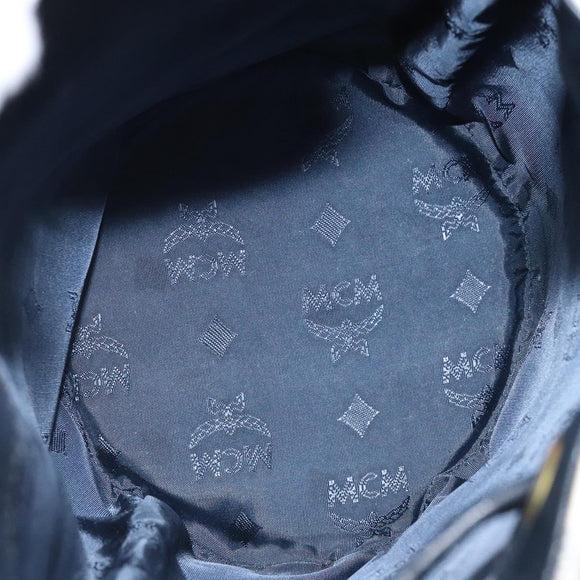 MCM Logogram Vicetos Shoulder Bag PVC Leather White Gold Auth 118053