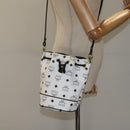 MCM Logogram Vicetos Shoulder Bag PVC Leather White Gold Auth 118053-19