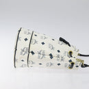 MCM Logogram Vicetos Shoulder Bag PVC Leather White Gold Auth 118053-3