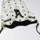 MCM Logogram Vicetos Shoulder Bag PVC Leather White Gold Auth 118053-6