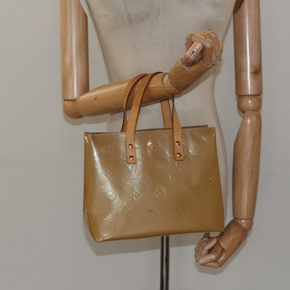 LOUIS VUITTON Monogram Vernis Reade PM Hand Bag Noisette M91334 LV Auth 118057