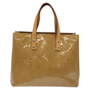 LOUIS VUITTON Monogram Vernis Reade PM Hand Bag Noisette M91334 LV Auth 118057-2