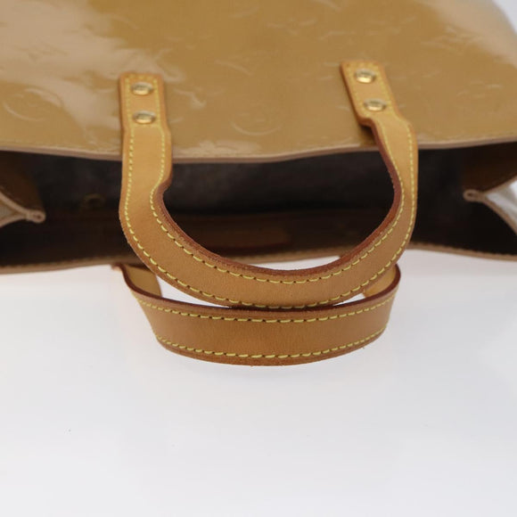 LOUIS VUITTON Monogram Vernis Reade PM Hand Bag Noisette M91334 LV Auth 118057