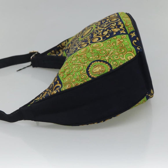 VERSACE Shoulder Bag Canvas Green Auth 118063