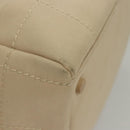 CHANEL Choco Bar Hand Bag Canvas Beige CC Auth 118066-9