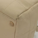 CHANEL Choco Bar Hand Bag Canvas Beige CC Auth 118066-14