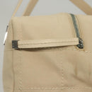CHANEL Choco Bar Hand Bag Canvas Beige CC Auth 118066-18