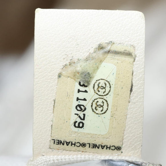 CHANEL Choco Bar Hand Bag Canvas Beige CC Auth 118066